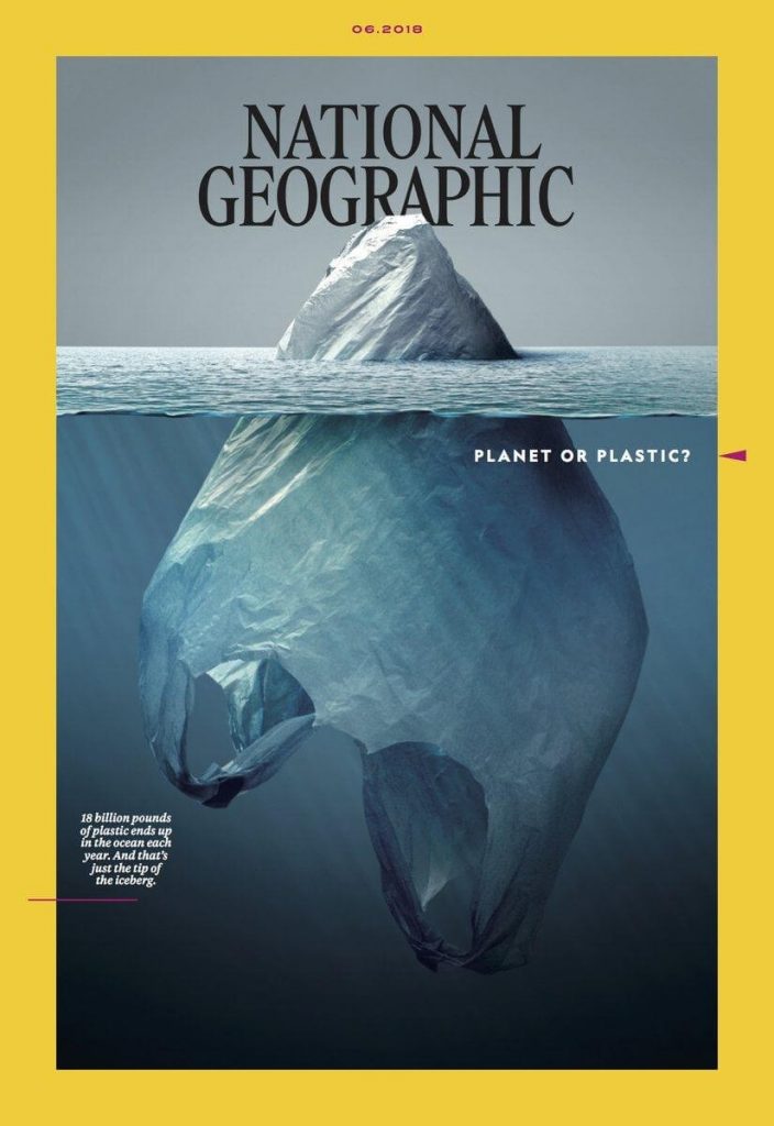 Portada de National Geographic iceberg de plástico